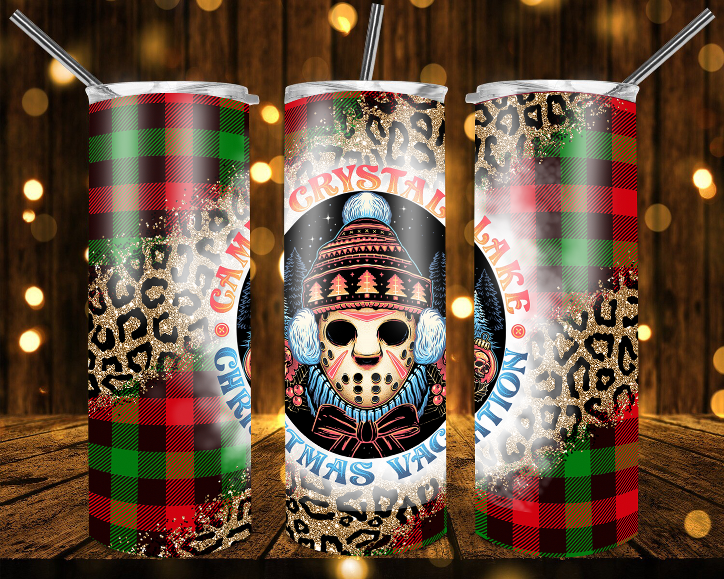 Christmas Horror Movie Tumblers 20 oz Christmas Tumbler Scream Jason Freddie