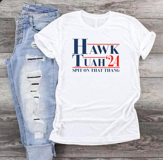 Hawk Tuah White Tshirt